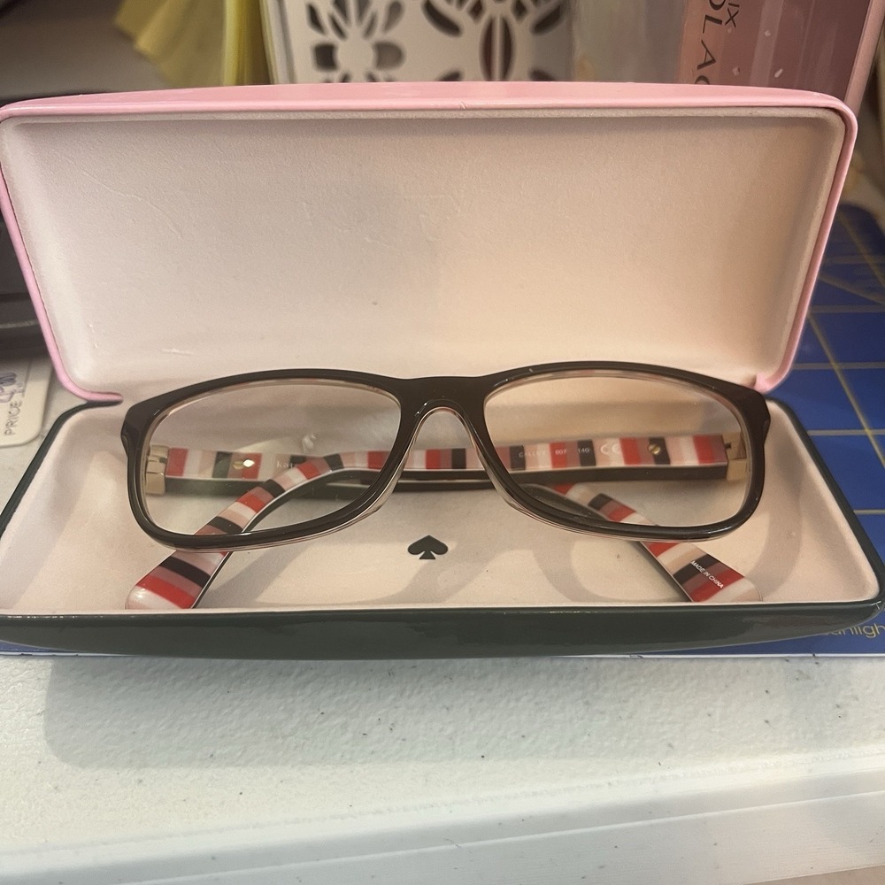 KATE SPADE Frames W Case NEW YORK CALLEY 807 BLACK RED PINK  So Happy To See You